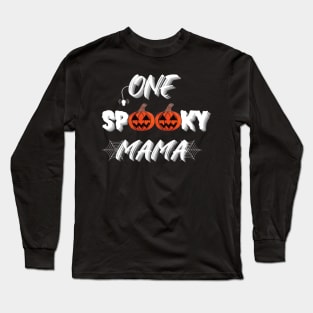 One Spooky Mama, Funny Halloween Gift Idea (Landscape) Long Sleeve T-Shirt